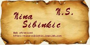 Nina Sibinkić vizit kartica